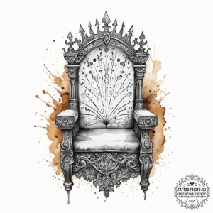 Tattoo sketch throne, ink illustration for ta... - эскиз тату (№1757355095_0, 08.09.2025 18:11) — tattoo-photo.ru