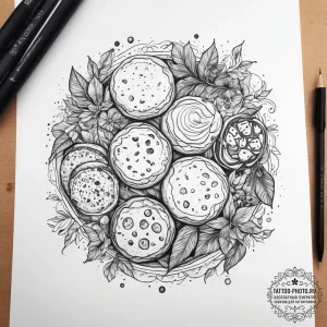 Tattoo sketch baking sheet with cookies, conc... - эскиз тату (№1757358094_0, 08.09.2025 19:01) — tattoo-photo.ru
