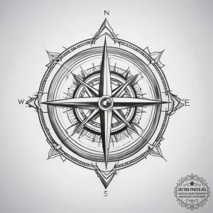 Tattoo sketch compass - эскиз тату (№1757358288_0, 08.09.2025 19:04) — tattoo-photo.ru