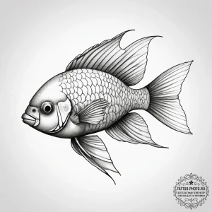 Tattoo sketch blood parrot cichlid, concept a... - эскиз тату (№1757359076_0, 08.09.2025 19:17) — tattoo-photo.ru