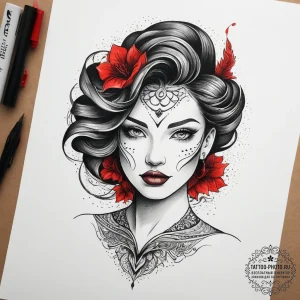 Tattoo sketch siren, tattoo sketch design, bl... - эскиз тату (№1757361457_0, 08.09.2025 19:57) — tattoo-photo.ru