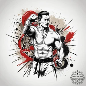 Tattoo sketch karate belt with a fist, tattoo... - эскиз тату (№1757365837_0, 08.09.2025 21:10) — tattoo-photo.ru
