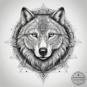 Tattoo sketch slavic wolf, ink illustration f... - эскиз тату (№1757367424_0, 08.09.2025 21:37) — tattoo-photo.ru