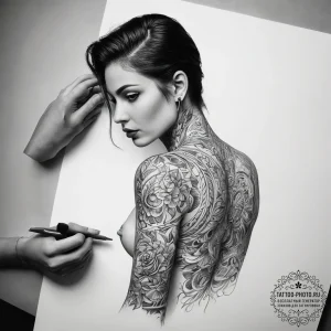 Tattoo sketch programmer a person on a comput... - эскиз тату (№1757367627_0, 08.09.2025 21:40) — tattoo-photo.ru
