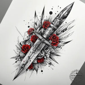 Tattoo sketch weapon, artistic tattoo sketch,... - эскиз тату (№1757368620_0, 08.09.2025 21:57) — tattoo-photo.ru