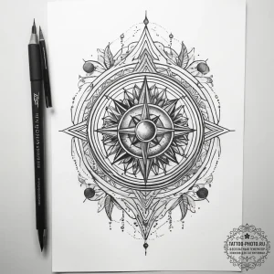 Tattoo sketch cosmic tale, tattoo line art, m... - эскиз тату (№1757369601_0, 08.09.2025 22:13) — tattoo-photo.ru