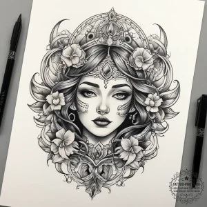 Tattoo sketch beige, tattoo flash sheet desig... - эскиз тату (№1757372799_0, 08.09.2025 23:06) — tattoo-photo.ru