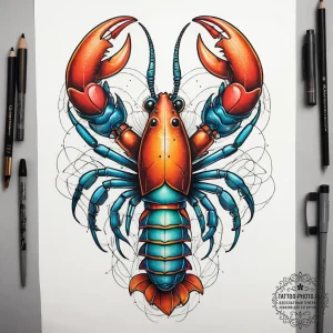 Tattoo sketch lobster, tattoo line art, new s... - эскиз тату (№1757373396_0, 08.09.2025 23:16) — tattoo-photo.ru