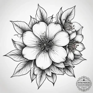 Tattoo sketch узор в виде сакуры, tattoo sket... - эскиз тату (№1757374783_0, 08.09.2025 23:39) — tattoo-photo.ru