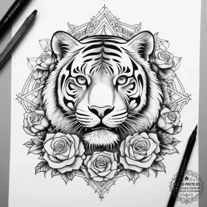 Tattoo sketch hands with a tiger, tattoo draw... - эскиз тату (№1757377762_0, 09.09.2025 00:29) — tattoo-photo.ru
