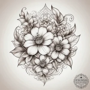 Tattoo sketch glowing flowers, tattoo drawing... - эскиз тату (№1757379565_0, 09.09.2025 00:59) — tattoo-photo.ru