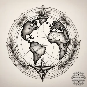 Tattoo sketch earth, tattoo sketch design, fi... - эскиз тату (№1757380563_0, 09.09.2025 01:16) — tattoo-photo.ru