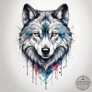 Tattoo sketch hands with a wolf, tattoo line... - эскиз тату (№1757381754_0, 09.09.2025 01:35) — tattoo-photo.ru