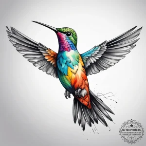 Tattoo sketch hummingbird, concept art for ta... - эскиз тату (№1757381951_0, 09.09.2025 01:39) — tattoo-photo.ru