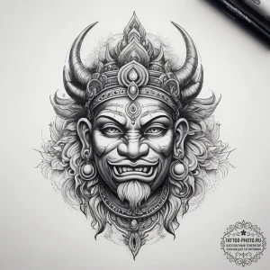 Tattoo sketch brahma, concept art for tattoo,... - эскиз тату (№1757383738_0, 09.09.2025 02:08) — tattoo-photo.ru