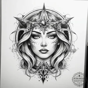 Tattoo sketch cosmic realm, concept art for t... - эскиз тату (№1757384336_0, 09.09.2025 02:18) — tattoo-photo.ru