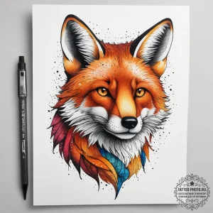 Tattoo sketch puns a fox that says "i'm a fox... - эскиз тату (№1757386115_0, 09.09.2025 02:48) — tattoo-photo.ru