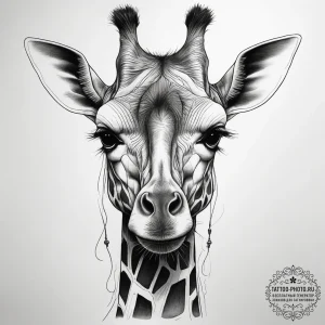 Tattoo sketch african giraffe, tattoo drawing... - эскиз тату (№1757389476_0, 09.09.2025 03:44) — tattoo-photo.ru