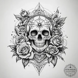 Tattoo sketch cosmic essence, tattoo sketch d... - эскиз тату (№1757389880_0, 09.09.2025 03:51) — tattoo-photo.ru
