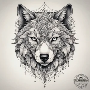 Tattoo sketch абстрактный волк, tattoo line a... - эскиз тату (№1757391266_0, 09.09.2025 04:14) — tattoo-photo.ru