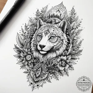 Tattoo sketch forest scene, tattoo flash shee... - эскиз тату (№1757392449_0, 09.09.2025 04:34) — tattoo-photo.ru