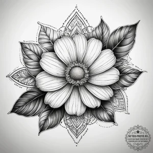 Tattoo sketch bellis perennis, tattoo drawing... - эскиз тату (№1757393639_0, 09.09.2025 04:53) — tattoo-photo.ru