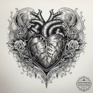 Tattoo sketch mechanical heart, tattoo flash... - эскиз тату (№1757393832_0, 09.09.2025 04:57) — tattoo-photo.ru