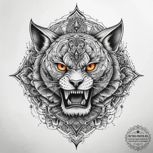 Tattoo sketch orange, tattoo flash sheet desi... - эскиз тату (№1757394418_0, 09.09.2025 05:06) — tattoo-photo.ru