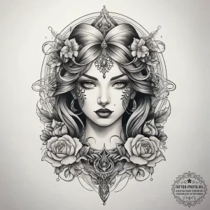 Tattoo sketch silver, ink illustration for ta... - эскиз тату (№1757394613_0, 09.09.2025 05:10) — tattoo-photo.ru
