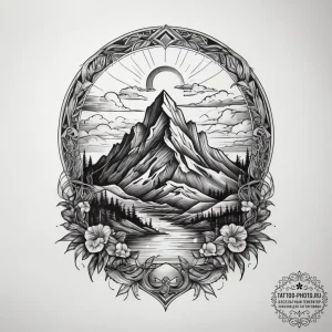 Tattoo sketch mountain, artistic tattoo sketc... - эскиз тату (№1757397185_0, 09.09.2025 05:53) — tattoo-photo.ru