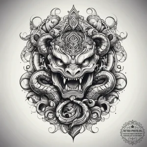 Tattoo sketch hydra neck, artistic tattoo ske... - эскиз тату (№1757398787_0, 09.09.2025 06:19) — tattoo-photo.ru