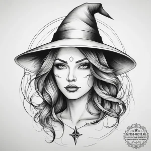 Tattoo sketch witch tattoo, tattoo drawing ou... - эскиз тату (№1757398983_0, 09.09.2025 06:23) — tattoo-photo.ru