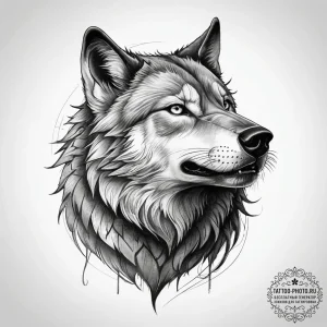 Tattoo sketch wolf howling, tattoo flash shee... - эскиз тату (№1757399175_0, 09.09.2025 06:26) — tattoo-photo.ru