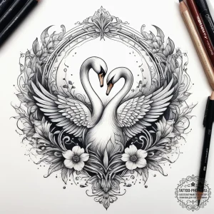 Tattoo sketch swan lake, tattoo flash sheet d... - эскиз тату (№1757401564_0, 09.09.2025 07:06) — tattoo-photo.ru