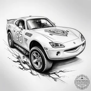 Tattoo sketch cars lightning mcqueen - эскиз тату (№1757401760_0, 09.09.2025 07:09) — tattoo-photo.ru