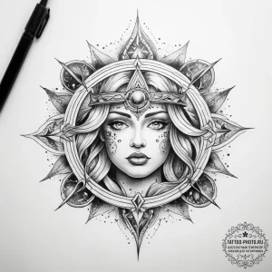 Tattoo sketch cosmic story - эскиз тату (№1757405901_0, 09.09.2025 08:18) — tattoo-photo.ru