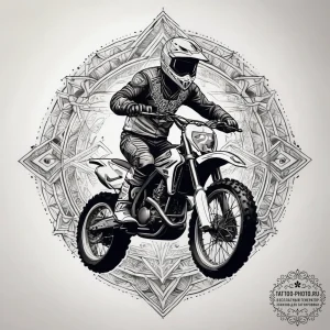 Tattoo sketch motocross person on a track, co... - эскиз тату (№1757410459_0, 09.09.2025 09:34) — tattoo-photo.ru