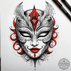 Tattoo sketch masquerade mask tattoo, concept... - эскиз тату (№1757411462_0, 09.09.2025 09:51) — tattoo-photo.ru