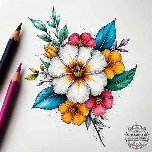 Tattoo sketch primrose, tattoo line art, fine... - эскиз тату (№1757412254_0, 09.09.2025 10:04) — tattoo-photo.ru