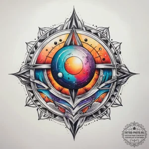Tattoo sketch cosmic sphere, concept art for... - эскиз тату (№1757415804_0, 09.09.2025 11:03) — tattoo-photo.ru