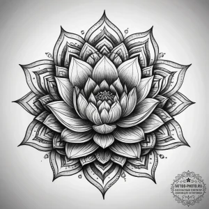 Tattoo sketch mandala with a lotus, concept a... - эскиз тату (№1757418116_0, 09.09.2025 11:41) — tattoo-photo.ru