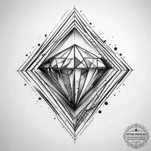 Tattoo sketch diamond, concept art for tattoo... - эскиз тату (№1757430722_0, 09.09.2025 15:12) — tattoo-photo.ru