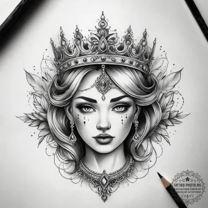 Tattoo sketch tiara, tattoo flash sheet desig... - эскиз тату (№1757432094_0, 09.09.2025 15:34) — tattoo-photo.ru