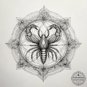 Tattoo sketch shrimp, tattoo line art, geomet... - эскиз тату (№1757432497_0, 09.09.2025 15:41) — tattoo-photo.ru