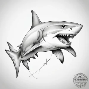 Tattoo sketch puns a shark that says "i'm a s... - эскиз тату (№1757433091_0, 09.09.2025 15:51) — tattoo-photo.ru