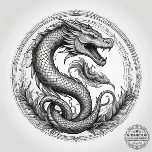 Tattoo sketch jormungandr encircling world, t... - эскиз тату (№1757433865_0, 09.09.2025 16:04) — tattoo-photo.ru