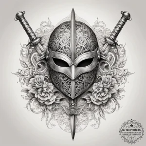 Tattoo sketch fencing sword and mask, tattoo... - эскиз тату (№1757436790_0, 09.09.2025 16:53) — tattoo-photo.ru