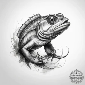 Tattoo sketch croaker - эскиз тату (№1757436984_0, 09.09.2025 16:56) — tattoo-photo.ru