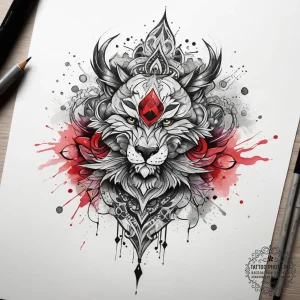 Tattoo sketch ruby, concept art for tattoo, o... - эскиз тату (№1757439534_0, 09.09.2025 17:38) — tattoo-photo.ru