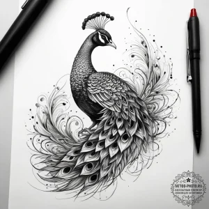 Tattoo sketch peacock tattoo, tattoo drawing... - эскиз тату (№1757441110_0, 09.09.2025 18:05) — tattoo-photo.ru